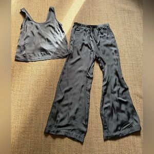 Haven Talbots Silky Drawstring Pants & Scoop Neck Tank Set Small